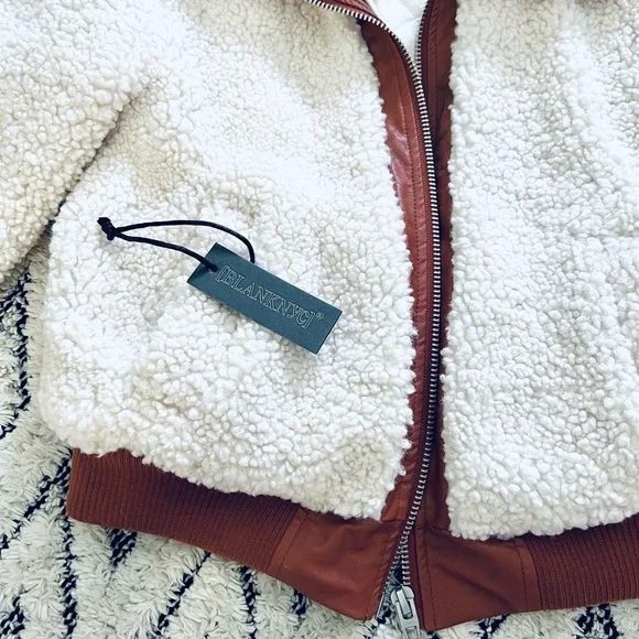 BLANK NYC Sherpa Jacket In Marshmallow - Picture 5 of 10